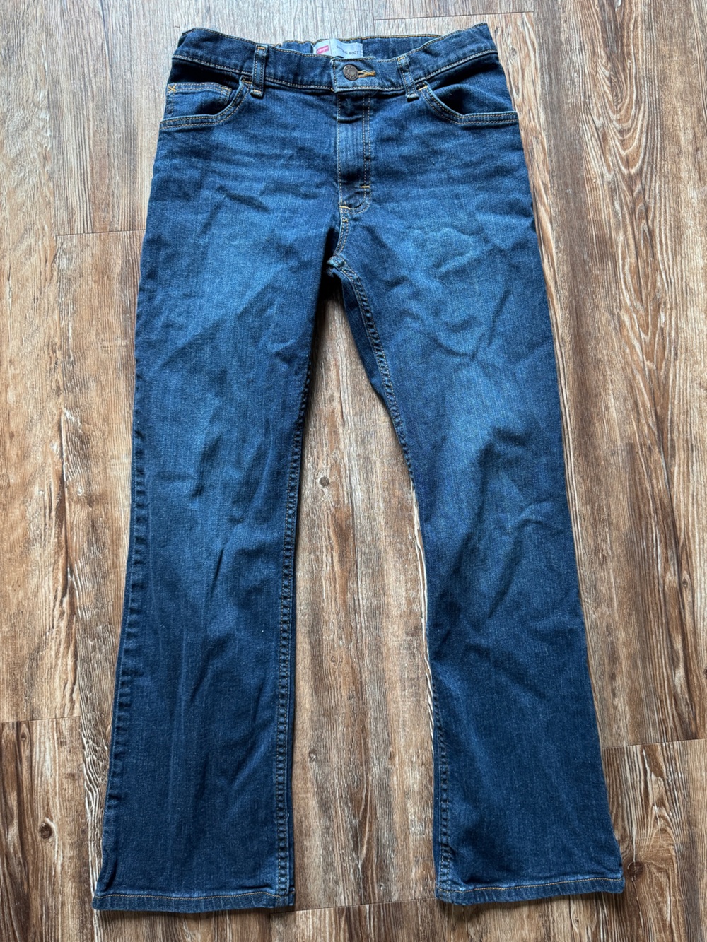 Wrangler Youth Classic Boot Jeans Size 14 Adjustable Waist Dark Wash Bootcut